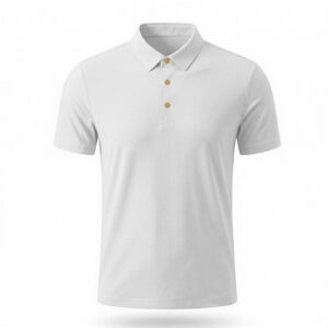 LT1 POLO TEXTURA SUAVE BOTÓN DORADO BL